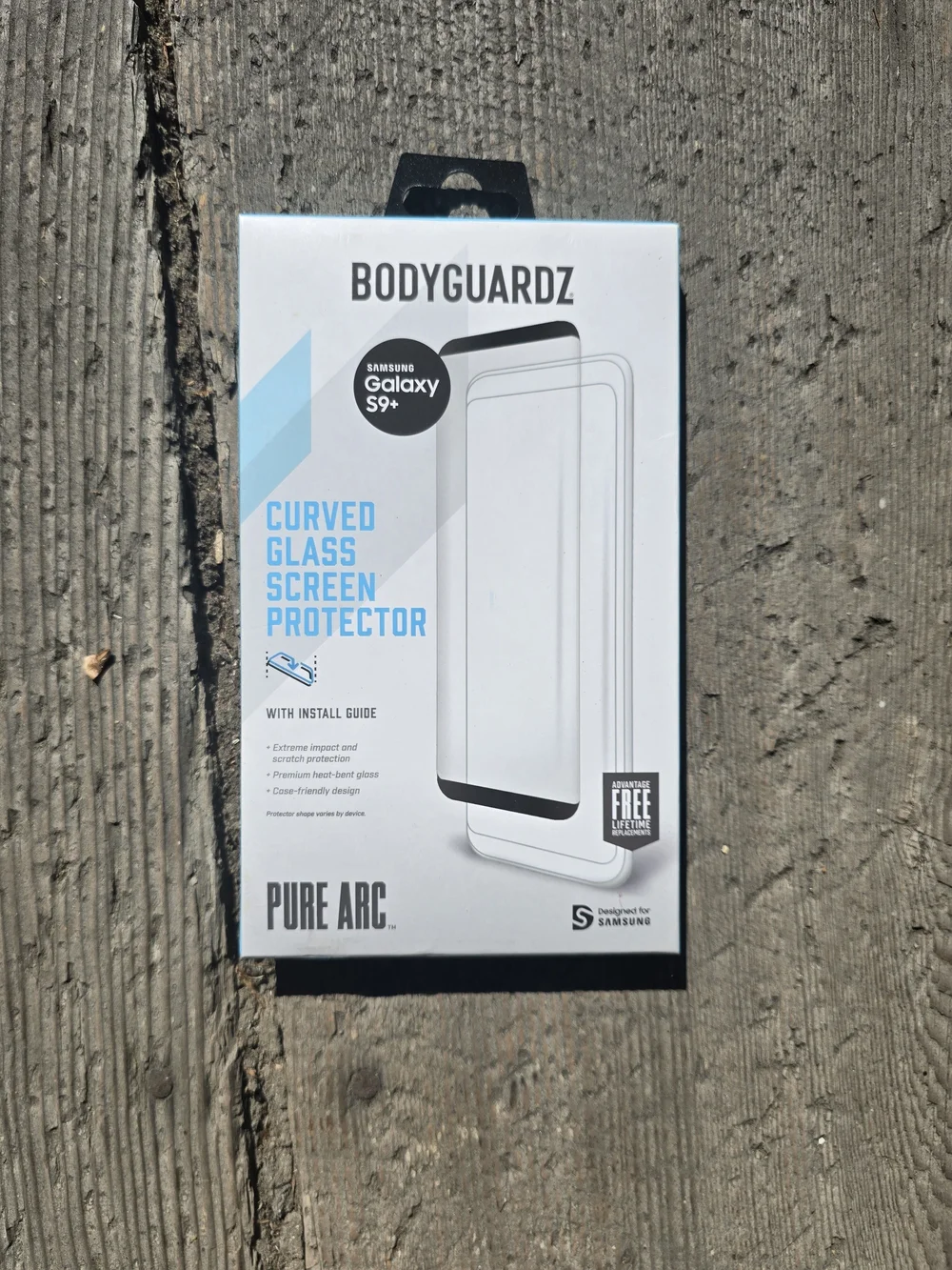 BODYGUARDZ Curved Glass Screen Protector for Samsung Galaxy S9+ - White